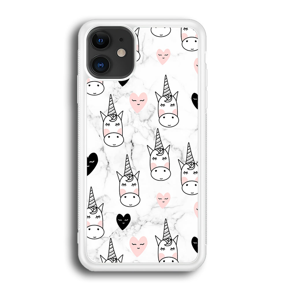 Unicorn Marble White iPhone 12 Case