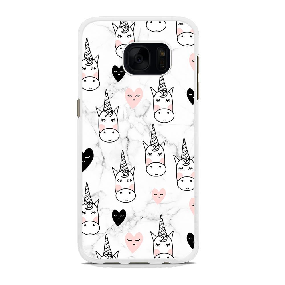 Unicorn Marble White Samsung Galaxy S7 Edge Case - ezzyst