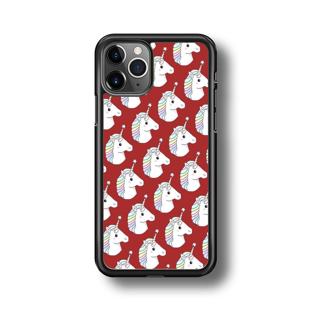Unicorn Maroon Doodle iPhone 11 Pro Max Case - ezzyst