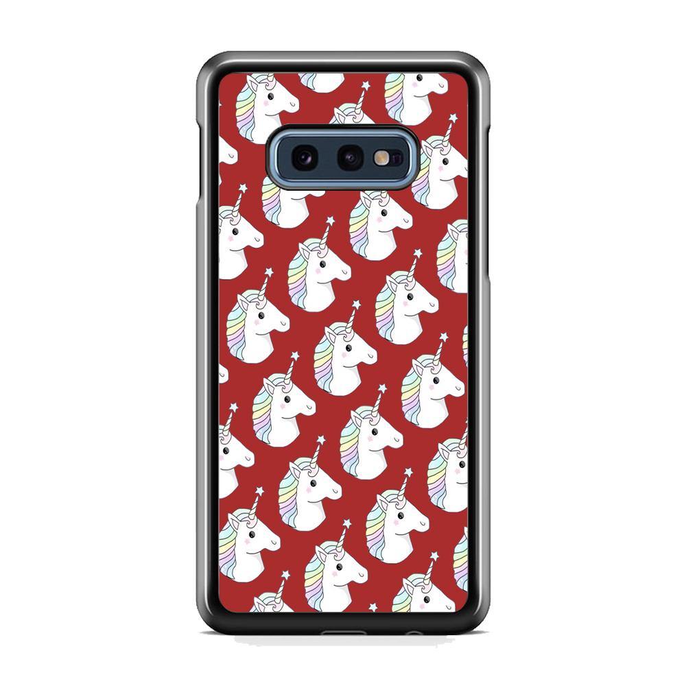 Unicorn Maroon Doodle Samsung Galaxy 10e Case - ezzyst