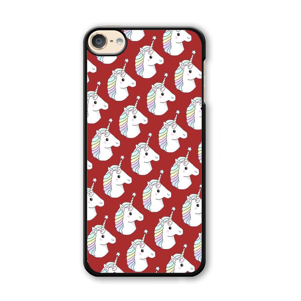 Unicorn Maroon Doodle iPod Touch 6 Case - Ezzystore