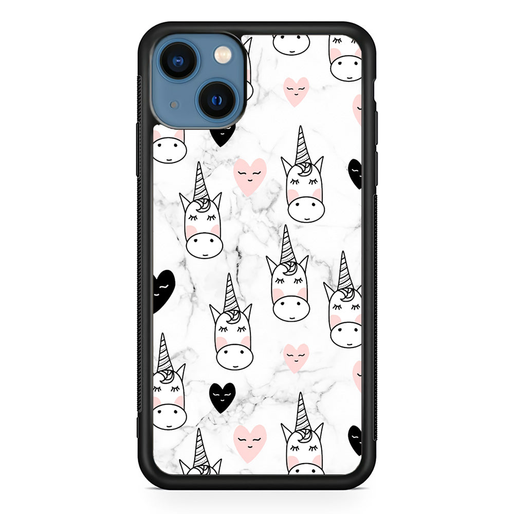 Unicorn Marble White iPhone 13 Case