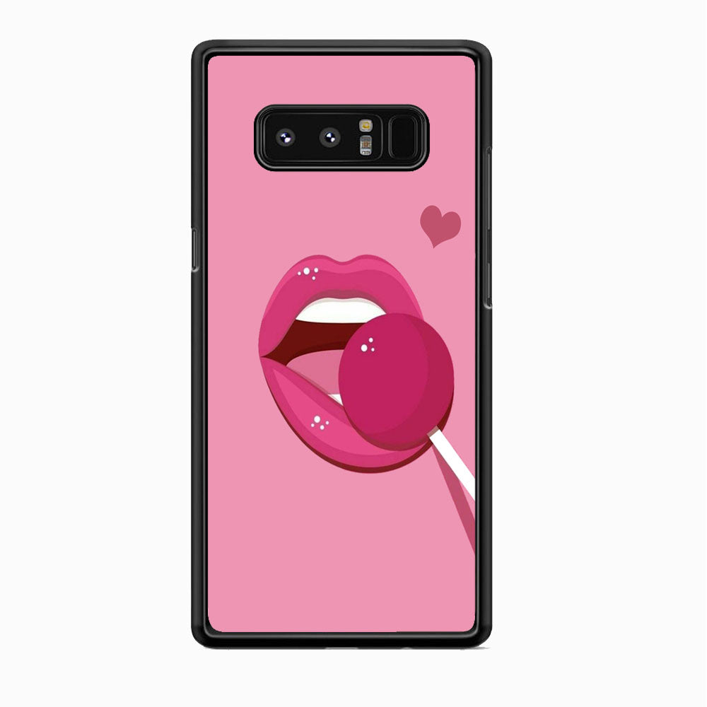 Woman Lip And Lolipop Pink Samsung Galaxy Note 8 Case