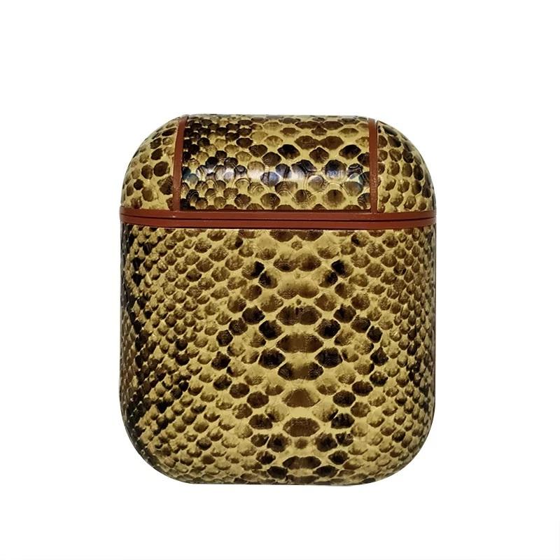 Skin Animal Snake PU Leather Protective Case Cover For Apple Airpods