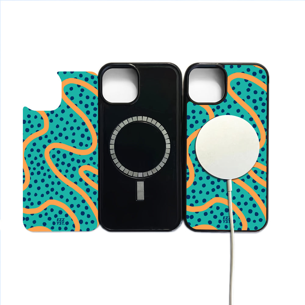 Abstract Line Ocean Blue Magsafe iPhone Case