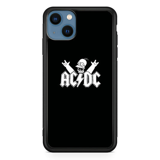 AC DC Logo Simpson Black And White iPhone 14 Case