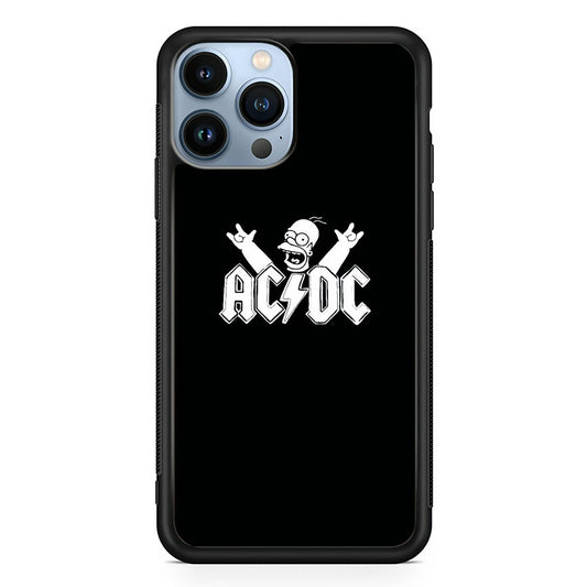 AC DC Logo Simpson Black And White iPhone 14 Pro Max Case