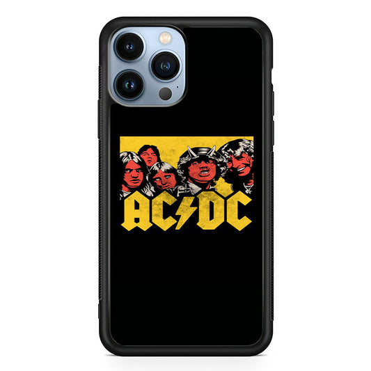 AC DC Player Cartoon Logo iPhone 14 Pro Max Case