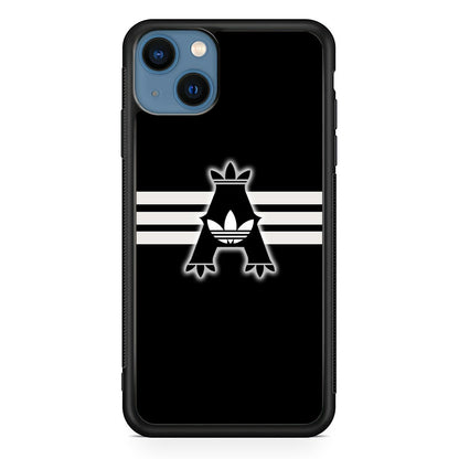 Adidas Royal Black Logo Stripe iPhone 15 Case