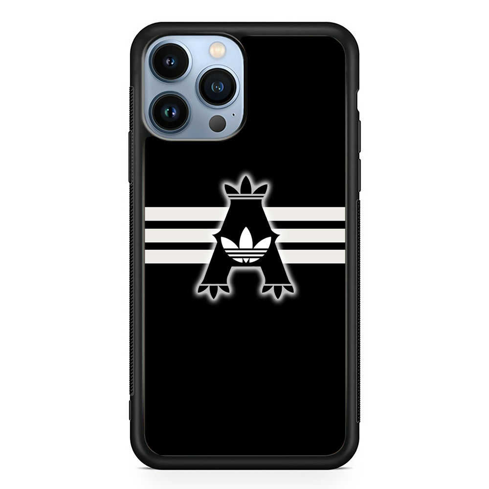 Adidas Royal Black Logo Stripe iPhone 14 Pro Case