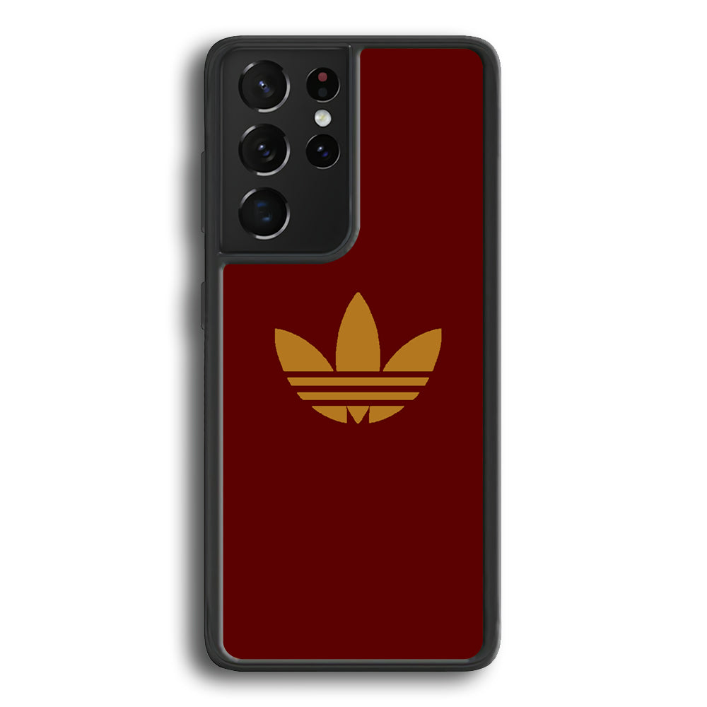 Adidas Simple Maroon Gold Samsung Galaxy S23 Ultra Case - Ezzystore