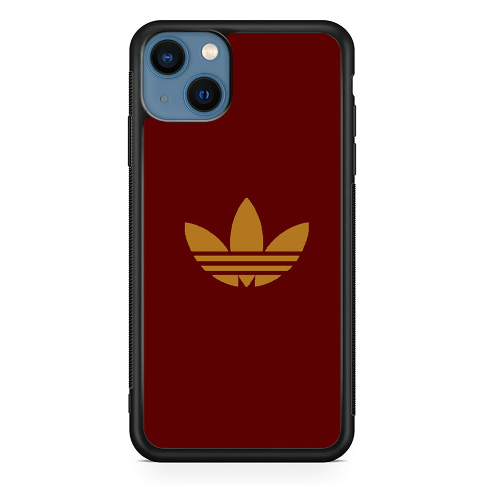 Adidas Simple Maroon Gold iPhone 14 Plus Case