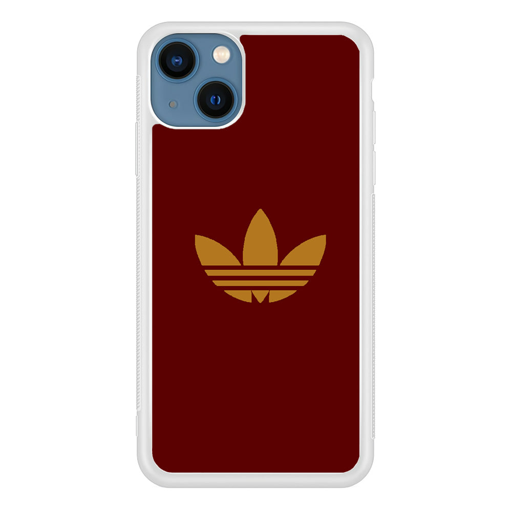 Adidas Simple Maroon Gold iPhone 15 Case