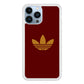 Adidas Simple Maroon Gold iPhone 15 Pro Case