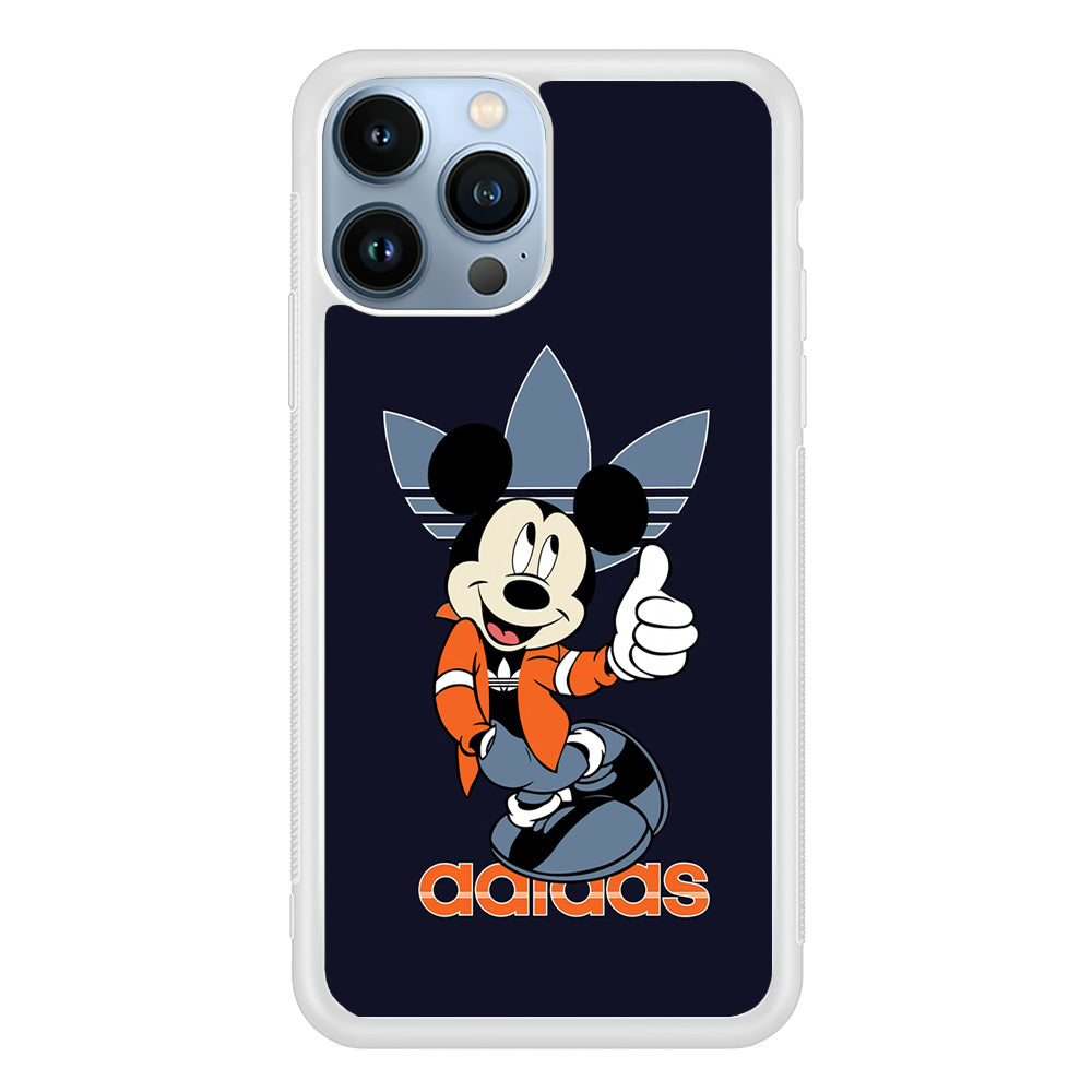 Adidas Navy Mickey iPhone 14 Pro Max Case