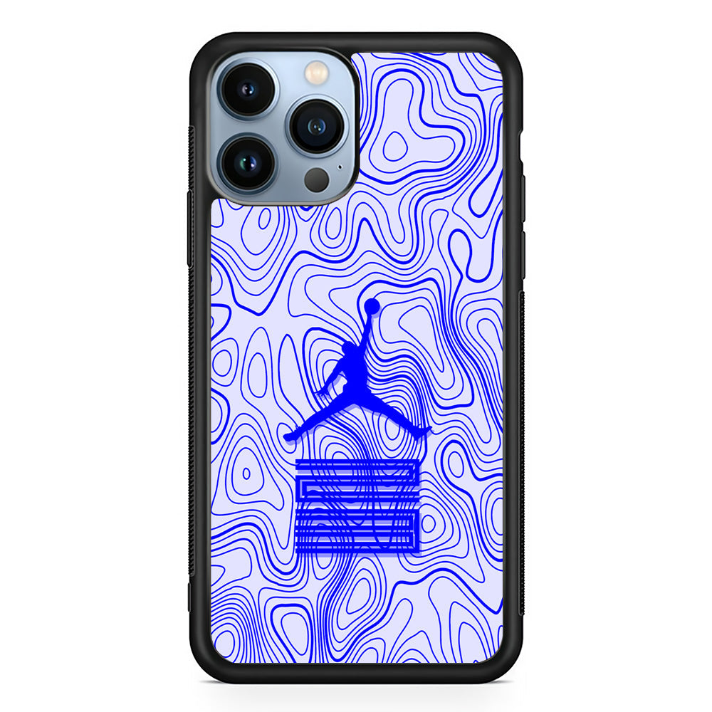 Air Jordan Bluish Topographical iPhone 15 Pro Case
