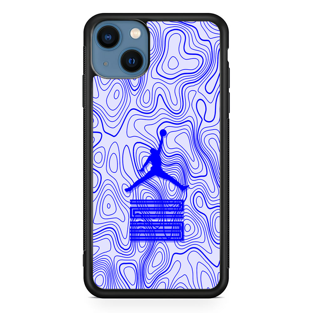 Air Jordan Bluish Topographical iPhone 15 Plus Case
