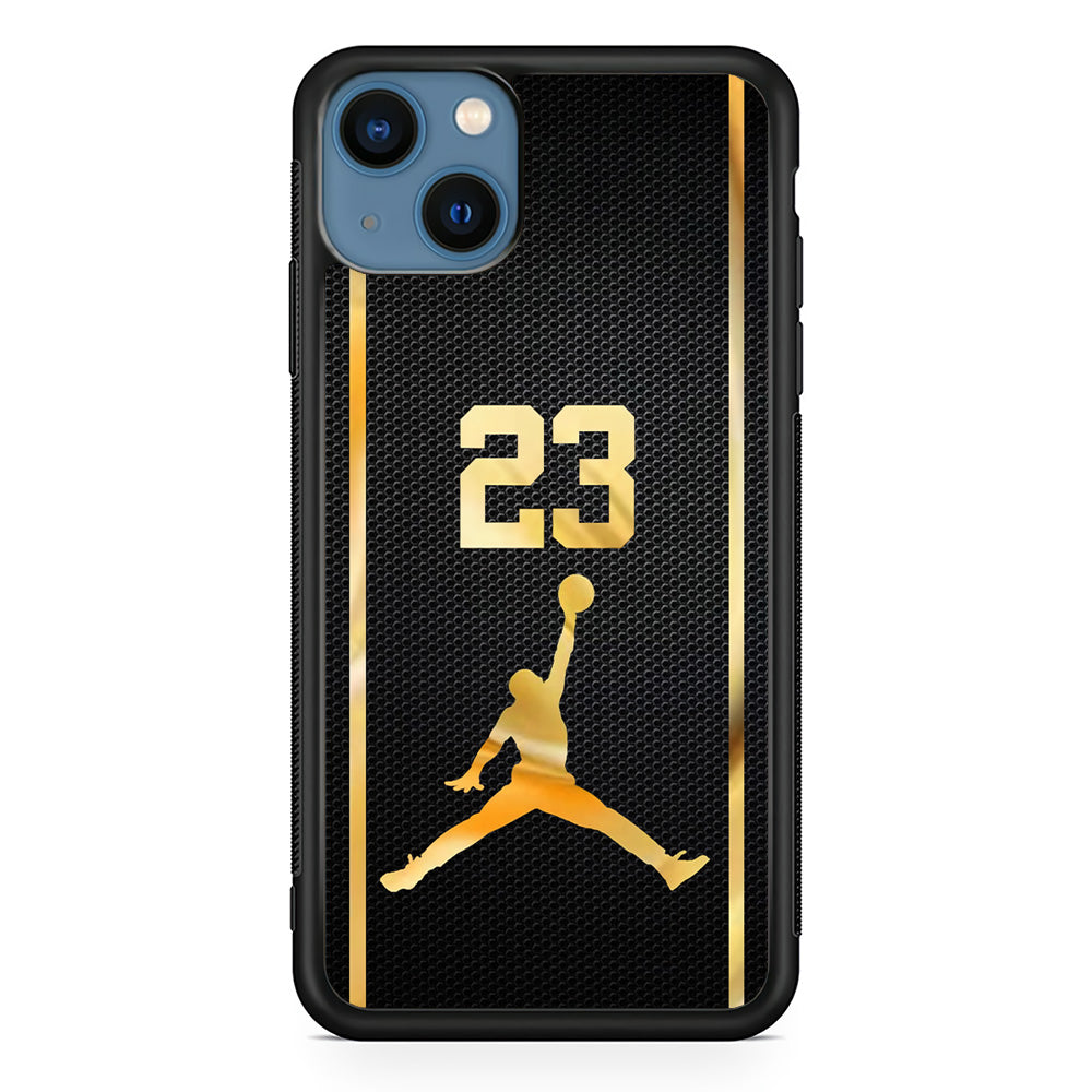 Air Jordan Carbon Stripe Gold iPhone 15 Plus Case