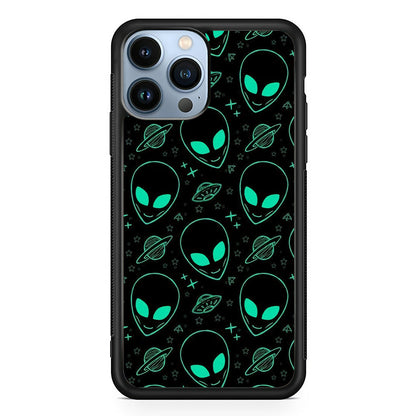 Alien Green Doodle iPhone 15 Pro Case