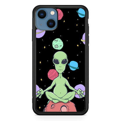 Alien Yoga Style On Space iPhone 15 Case