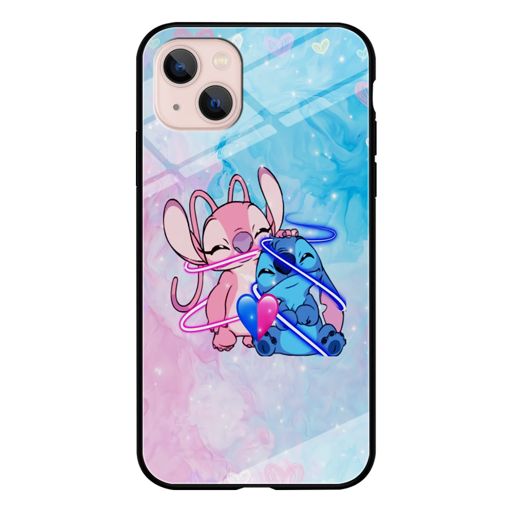 Angel and Stitch Aesthetic Marble iPhone 14 Plus Case