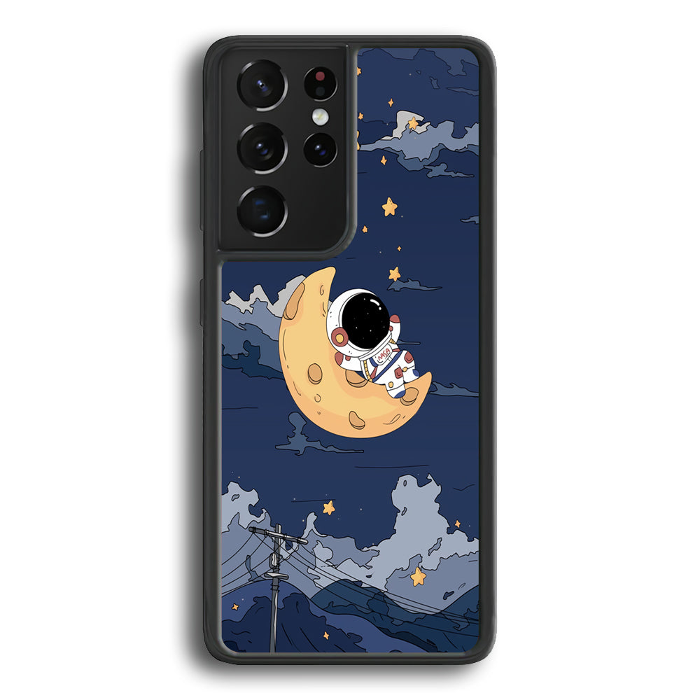 Astronaut Sleep On The Moon Samsung Galaxy S23 Ultra Case - Ezzystore