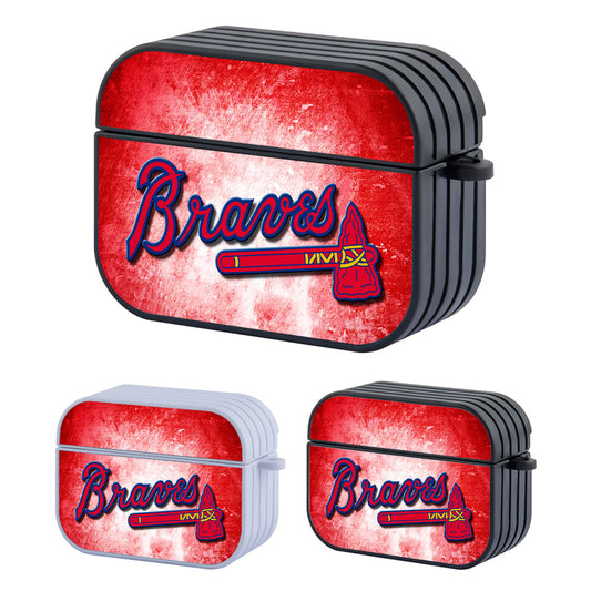 Atlanta Braves Logo Art Hard Plastic Case Cover For Apple Airpods Pro