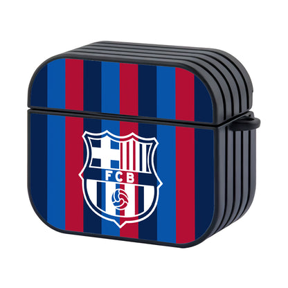 Barcelona Stripe Of Jersey Hard Plastic Case Cover For Apple Airpods 3