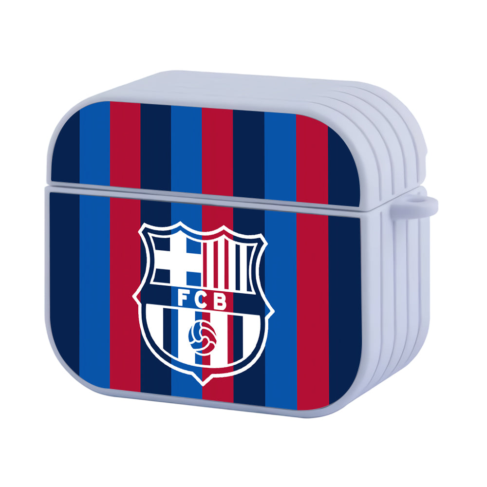 Barcelona Stripe Of Jersey Hard Plastic Case Cover For Apple Airpods 3