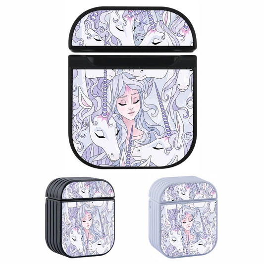 Beauty Princess With Unicorn Aesthetic  Hard Plastic Case Cover For Apple Airpods