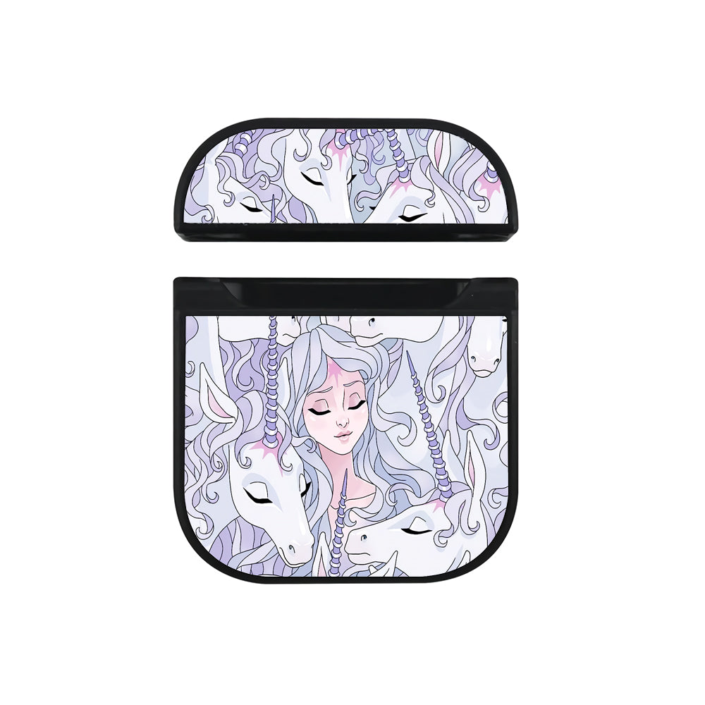 Beauty Princess With Unicorn Aesthetic  Hard Plastic Case Cover For Apple Airpods