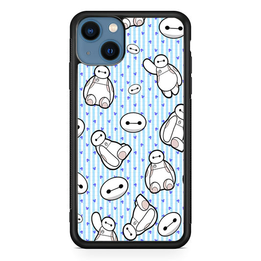 Big Hero 6 Baymax Stripe And Love iPhone 14 Plus Case