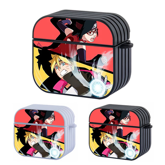 Boruto And Sarada Team Work Hard Plastic Case Cover For Apple Airpods 3