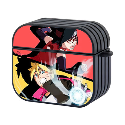 Boruto And Sarada Team Work Hard Plastic Case Cover For Apple Airpods 3