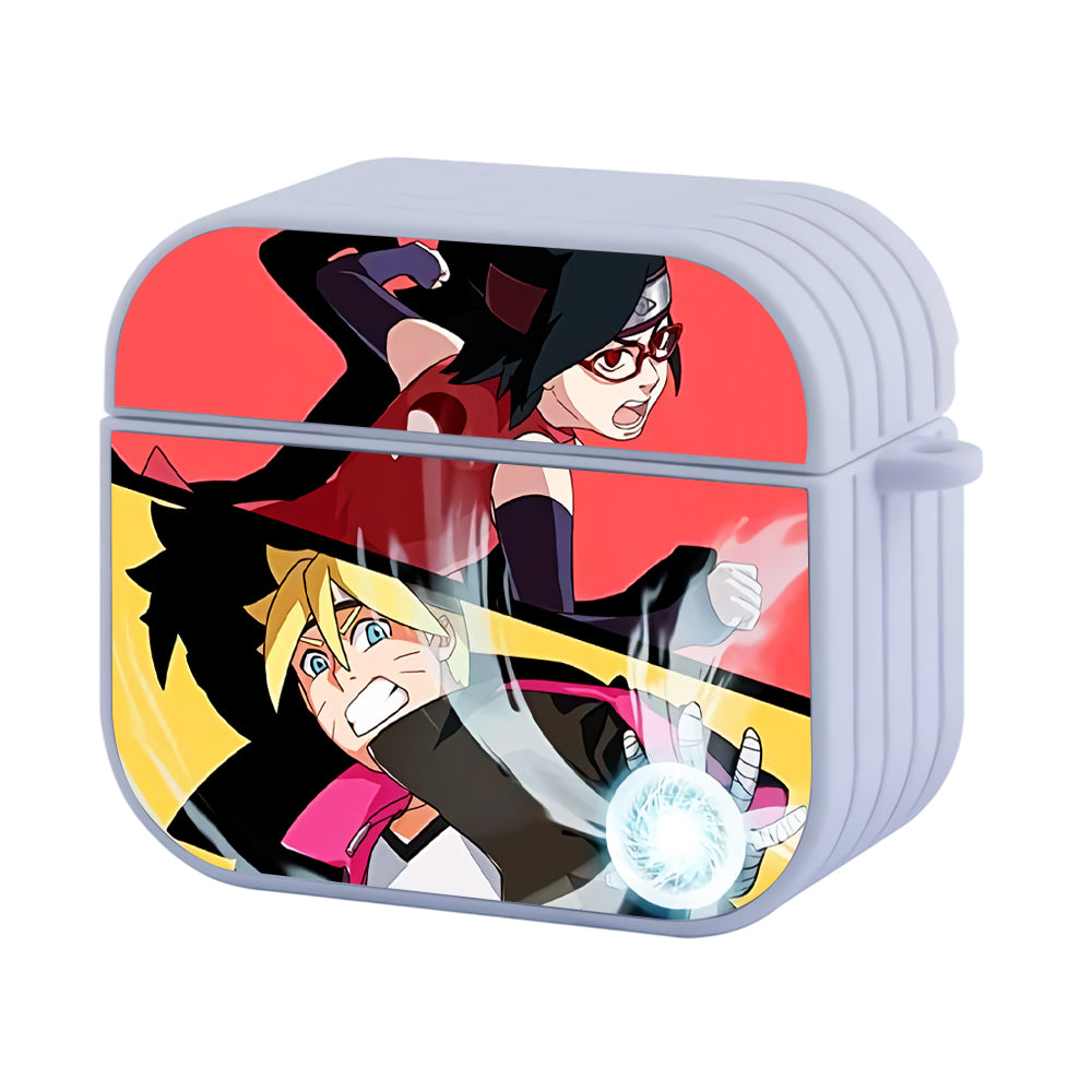 Boruto And Sarada Team Work Hard Plastic Case Cover For Apple Airpods 3