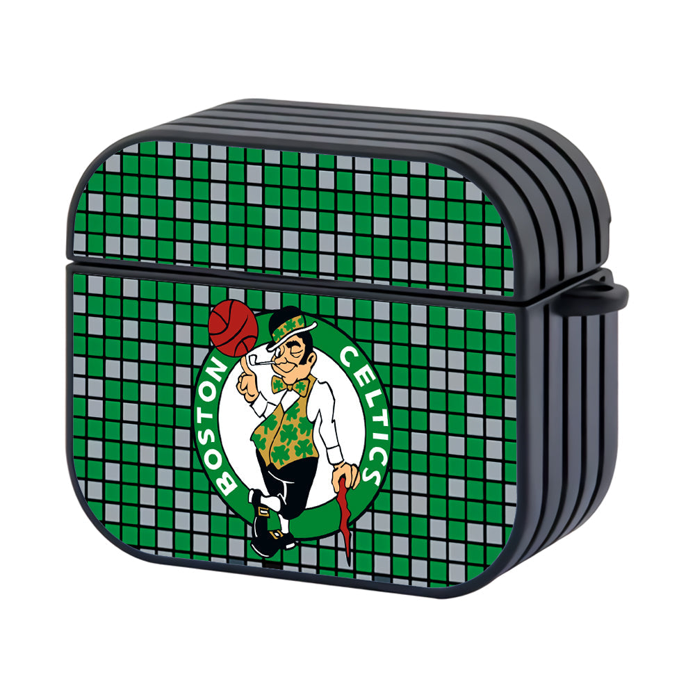 Boston Celtics Pixel Hard Plastic Case Cover For Apple Airpods 4 - Ezzystore