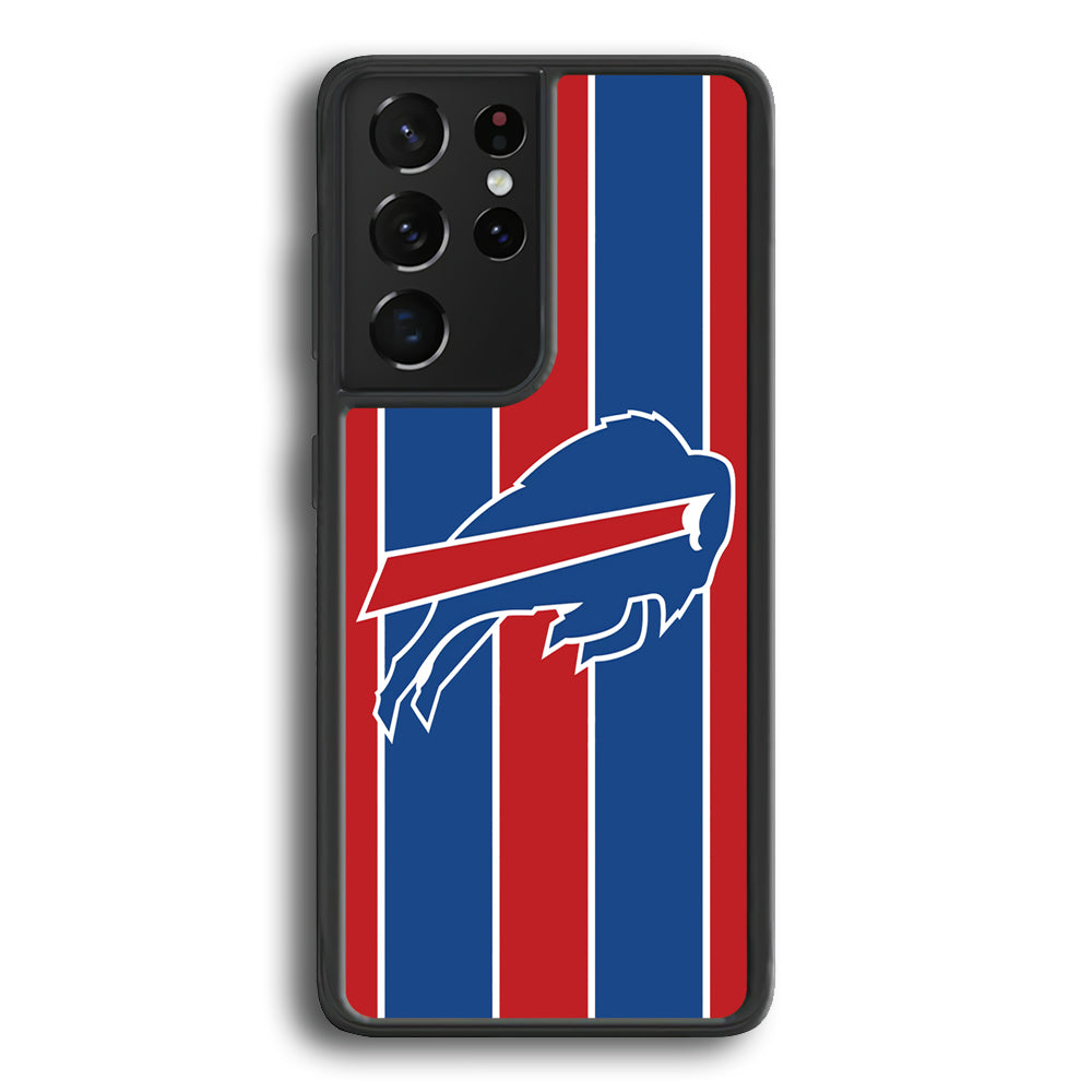 Buffalo Bills Stripe And Logo Samsung Galaxy S21 Ultra Case - Ezzystore