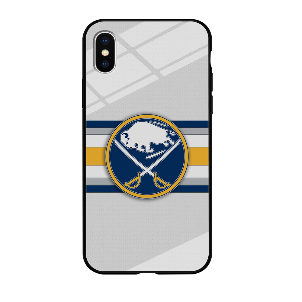 Buffalo Sabres Stripe Logo iPhone XS Case