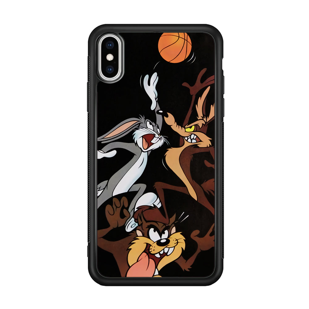 Bugs Bunny Coyote And Taz Playing Basketball iPhone XS Case