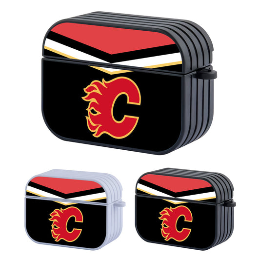 Calgary Flames Pattern of Costume Hard Plastic Case Cover For Apple Airpods Pro