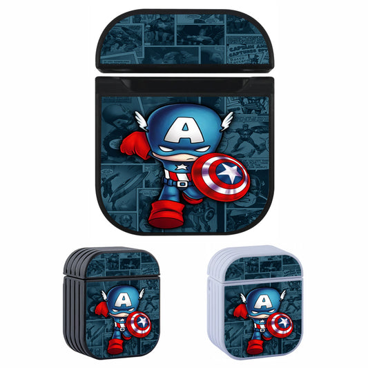 Captain America Cute Comic Hard Plastic Case Cover For Apple Airpods