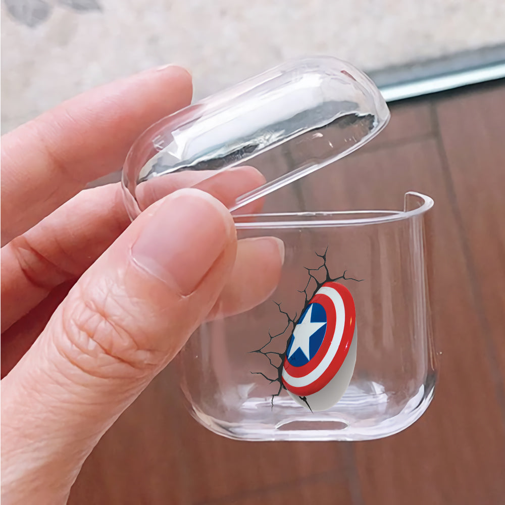Captain America's Shield 3D Protective Clear Case Cover For Apple Airpods