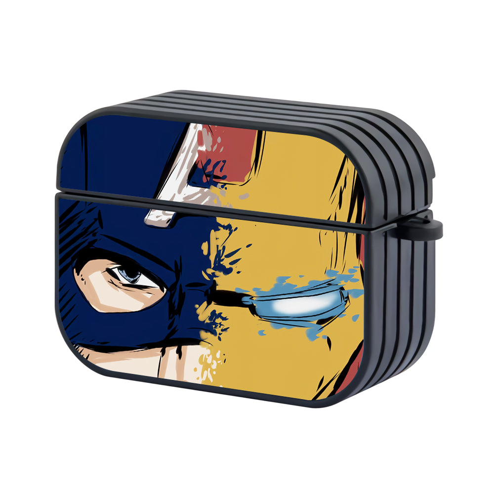 Captain America x Ironman Art Hard Plastic Case Cover For Apple Airpods Pro