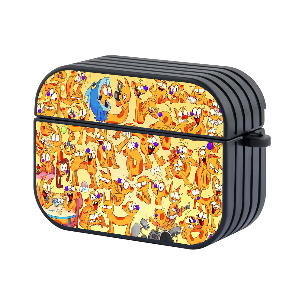 CatDog Cartoon Doodle Hard Plastic Case Cover For Apple Airpods Pro