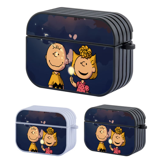 Charlie Brown and Sally Couple Hard Plastic Case Cover For Apple Airpods Pro