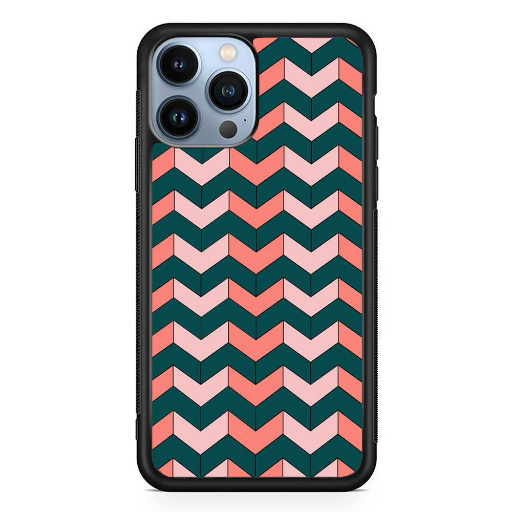 Chevron Arrow Soft And Green Colours iPhone 13 Pro Max Case