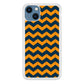 Chevron Arrow Blue Navy Orange iPhone 15 Plus Case