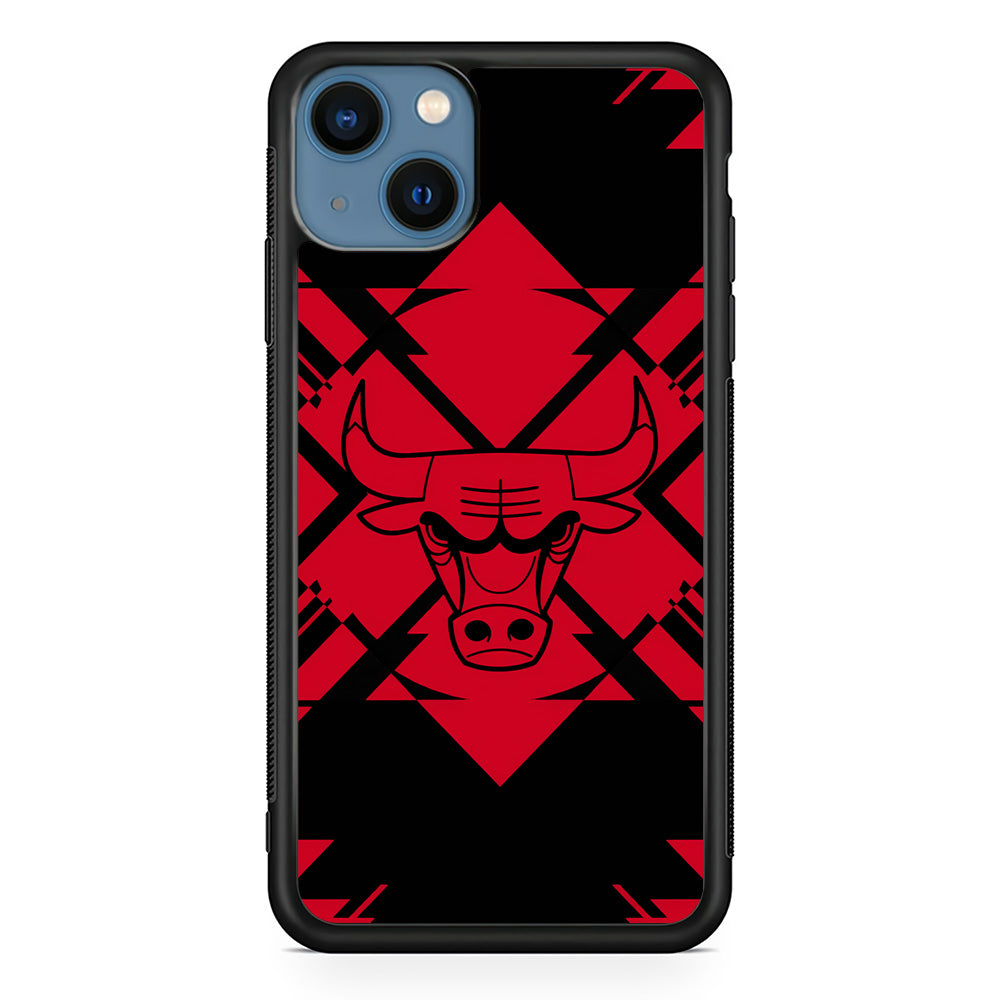 Chicago Bulls Aesthetic Shapes iPhone 13 Case