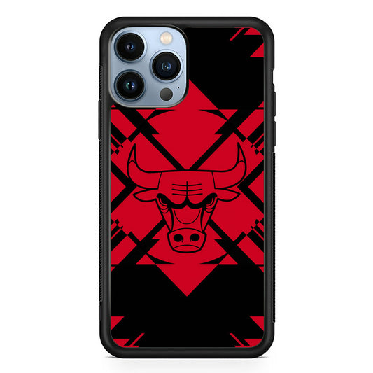 Chicago Bulls Aesthetic Shapes iPhone 14 Pro Case