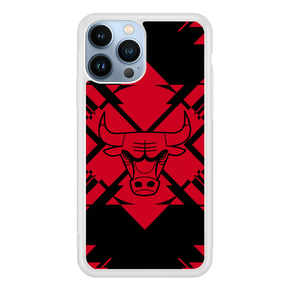 Chicago Bulls Aesthetic Shapes iPhone 14 Pro Case